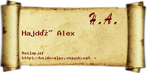 Hajdú Alex névjegykártya